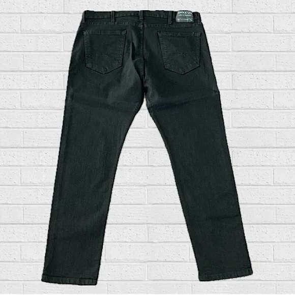 Signature Levi Strauss Denim Black Jeans Size S37 Slim W40 L30